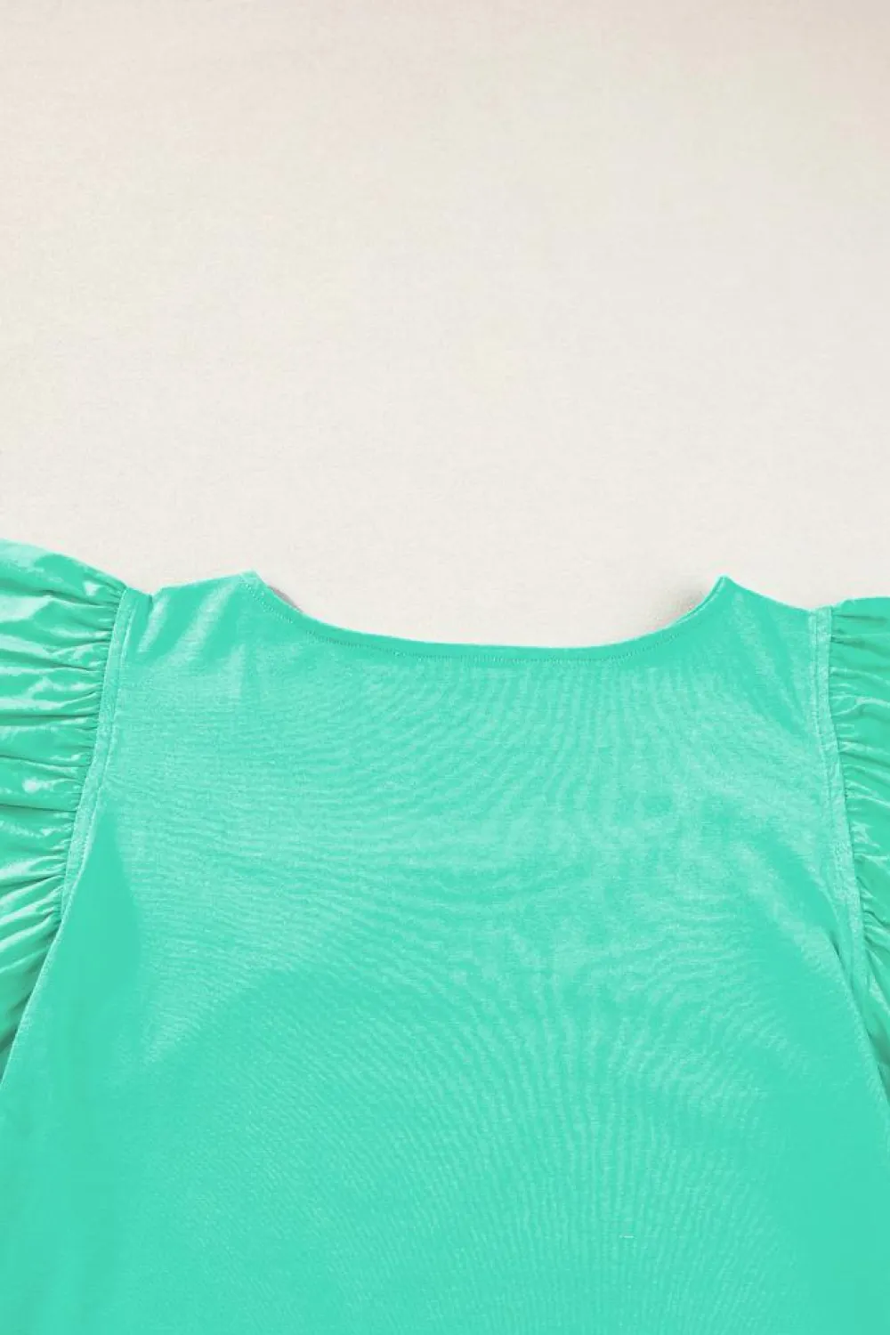 New Dear-Lover Flutter Sleeve Square Neck Top Mint Green