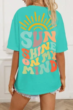 Discount Dear-Lover SUNSHINE ON MY MIND Graphic Tee Mint Green