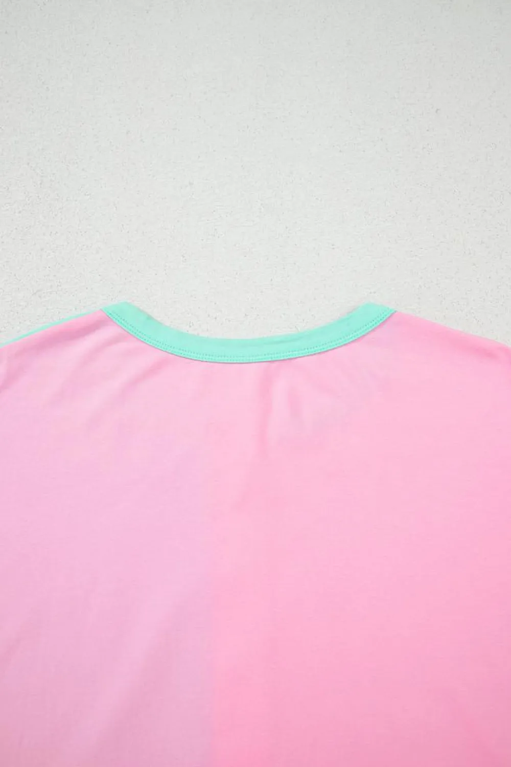 Online Dear-Lover Two Tone Half Buttons Collared T Shirt Mint Green