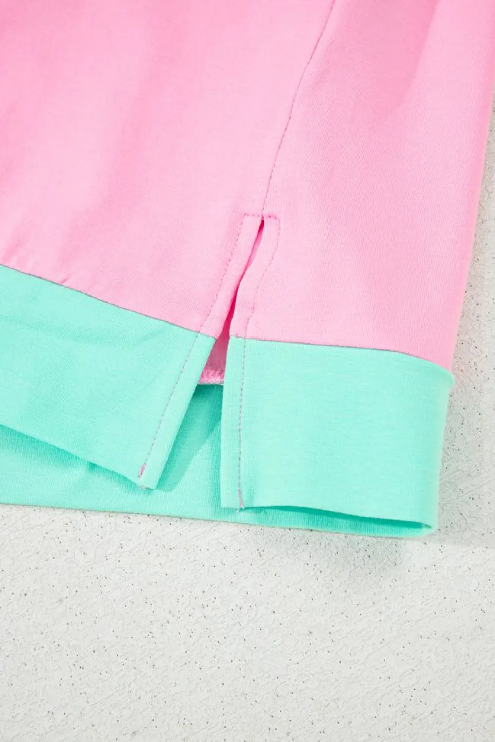 Online Dear-Lover Two Tone Half Buttons Collared T Shirt Mint Green