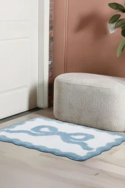 Sale Dear-Lover Bow Knot Water Absorption Entrance Ground Mat Mist Blue