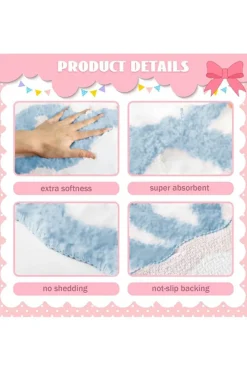 Sale Dear-Lover Bow Knot Water Absorption Entrance Ground Mat Mist Blue
