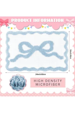 Sale Dear-Lover Bow Knot Water Absorption Entrance Ground Mat Mist Blue