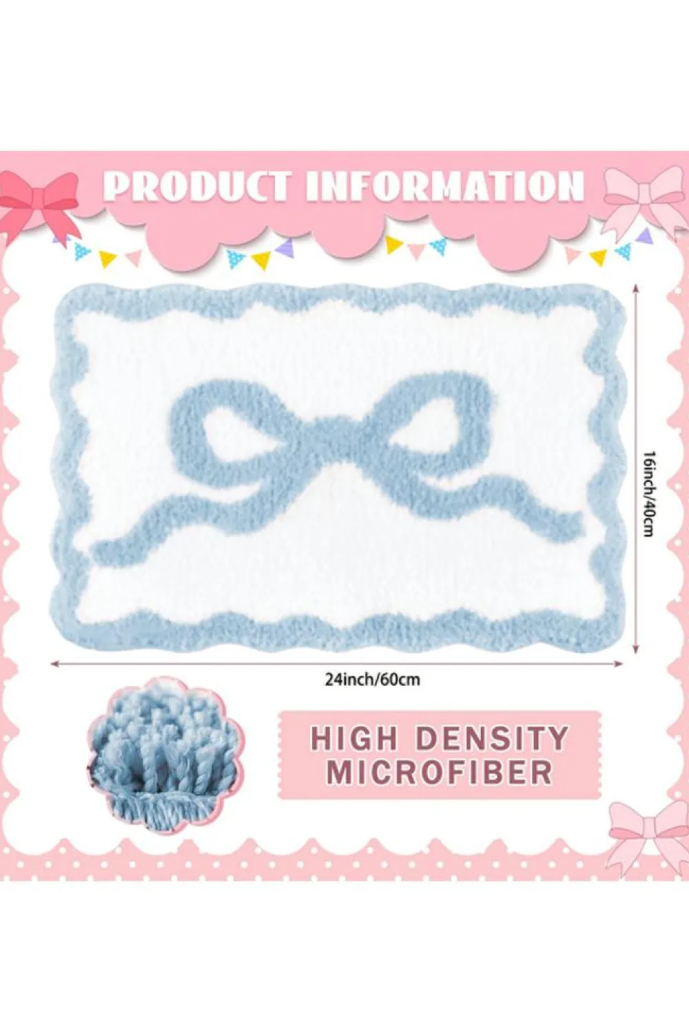 Sale Dear-Lover Bow Knot Water Absorption Entrance Ground Mat Mist Blue