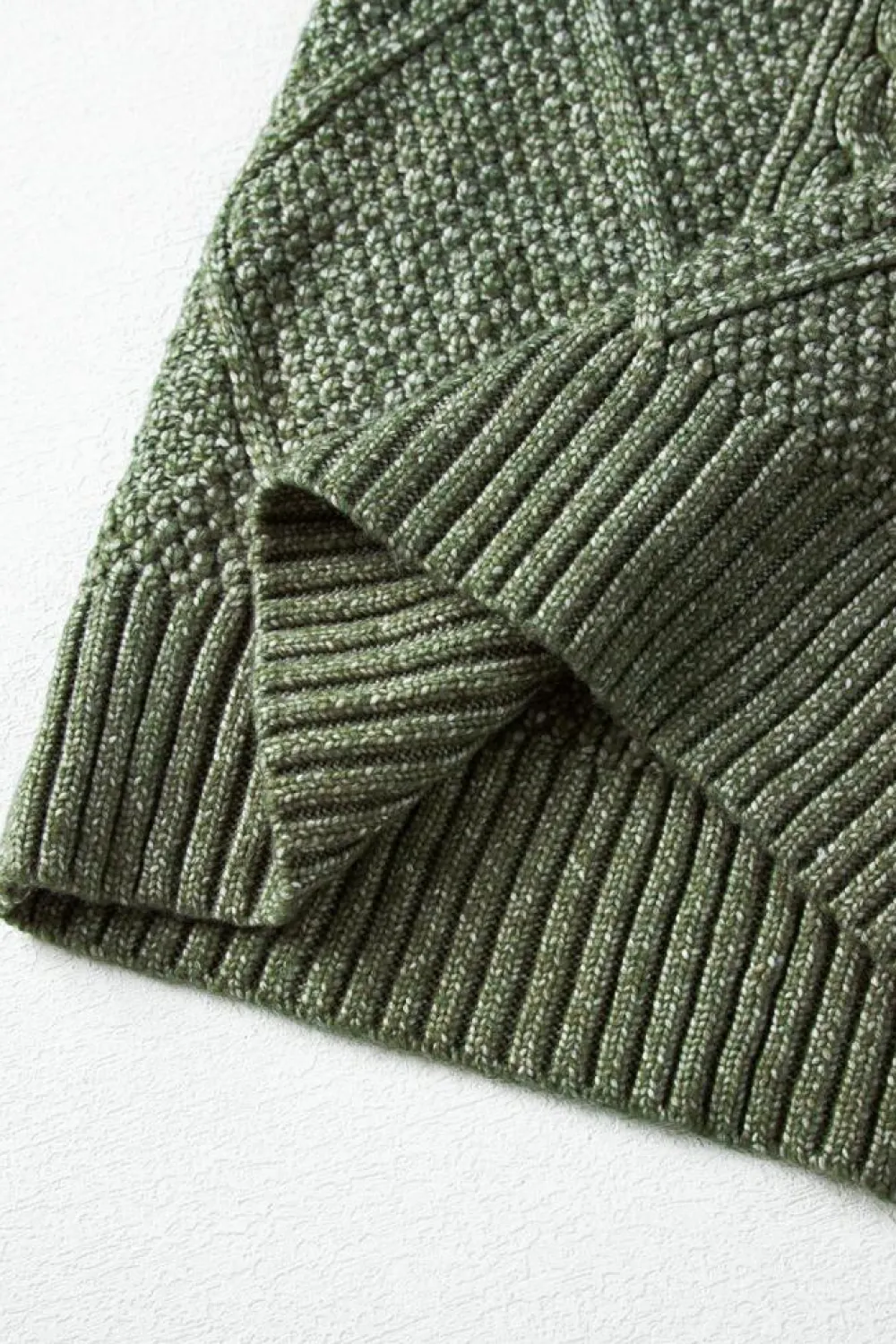 Online Dear-Lover Cable Knit Drop Shoulder Loose Fit Sweater Dress Mist Green