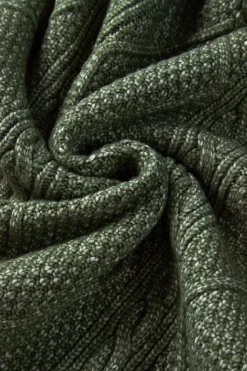 Online Dear-Lover Cable Knit Drop Shoulder Loose Fit Sweater Dress Mist Green