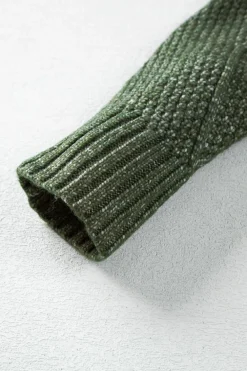 Online Dear-Lover Cable Knit Drop Shoulder Loose Fit Sweater Dress Mist Green