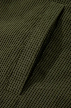 Clearance Dear-Lover Corduroy Fleece Patchwork Buttoned Bomber Jacket Mist Green