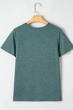 Hot Dear-Lover Crisscross V Neck Butterfly Sleeve T Shirt Mist Green