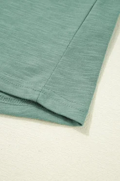 Discount Dear-Lover Metallic Sheen Edge Scoop Neck Tank Top Mist Green
