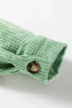 Discount Dear-Lover Patched Pocket Button Up Corduroy Shacket Mist Green
