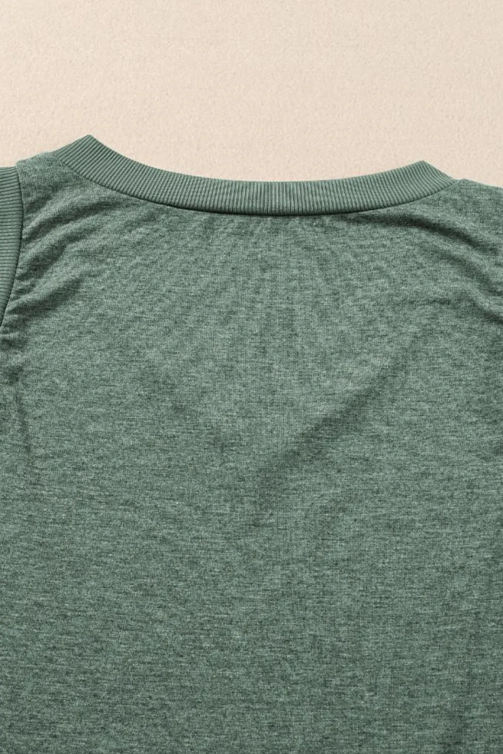 Hot Dear-Lover Ribbed V Neck Tank Mist Green