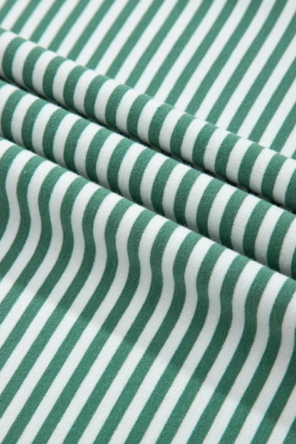 Discount Dear-Lover Striped Patchwork 3/4 Sleeve Casual Top Mist Green