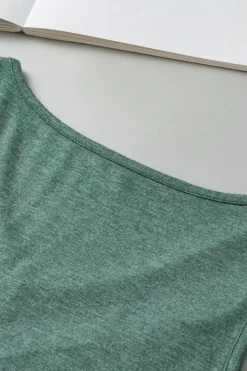 Clearance Dear-Lover V Neck Ruched Tank Top Mist Green
