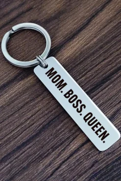 Clearance Dear-Lover MOM BOSS QUEEN Keyring White