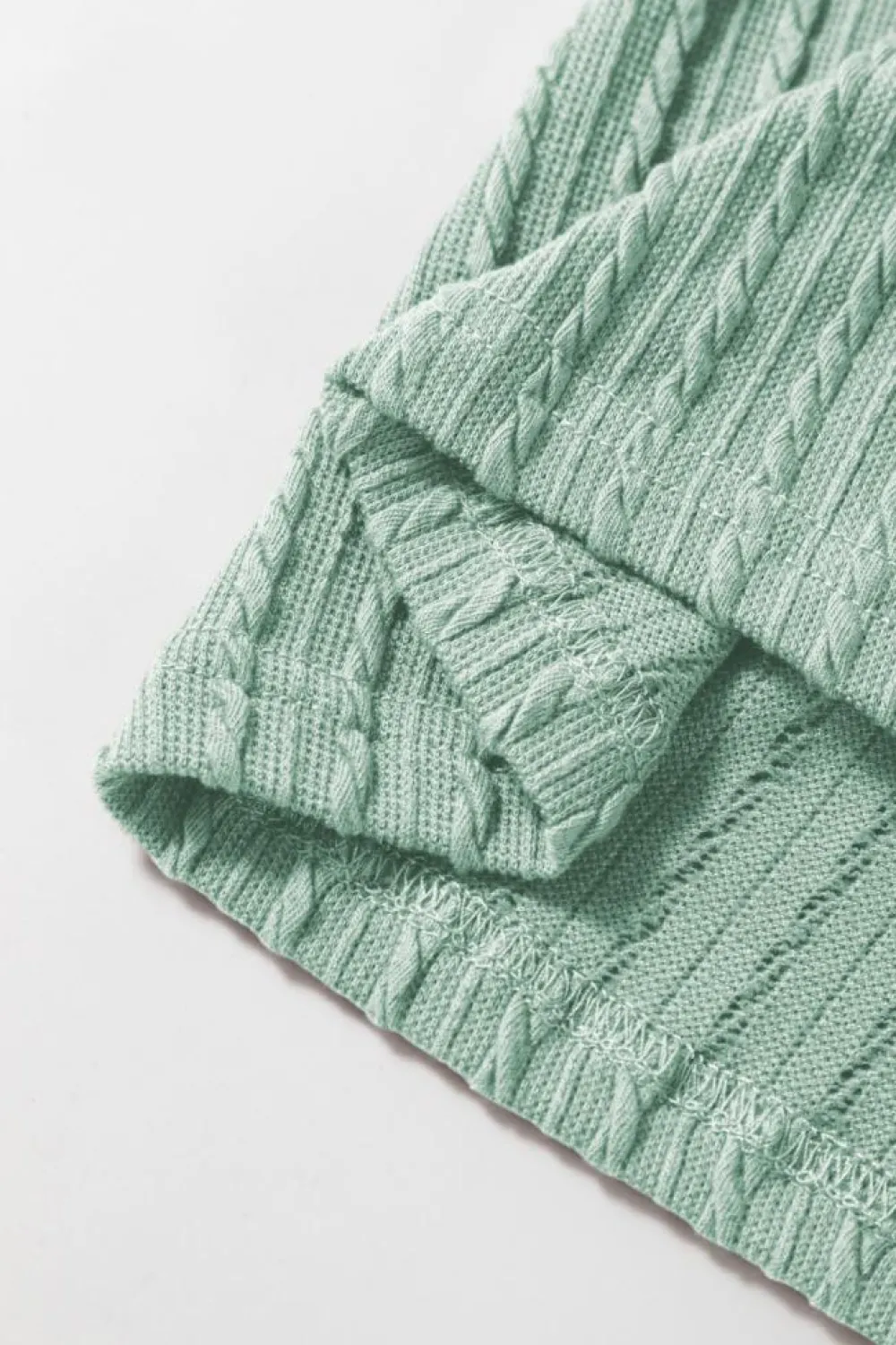 Outlet Dear-Lover Solid Color Textured Flutter Sleeve Top Moonlight Jade