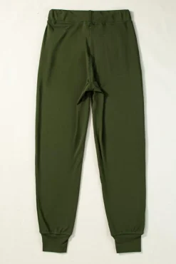 New Dear-Lover Drawstring Waist Pocketed Joggers Moss Green