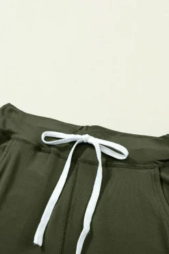 New Dear-Lover Drawstring Waist Pocketed Joggers Moss Green