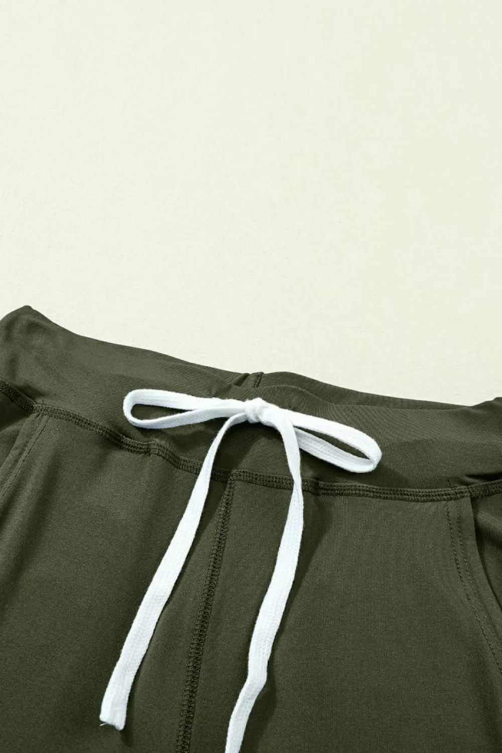 New Dear-Lover Drawstring Waist Pocketed Joggers Moss Green