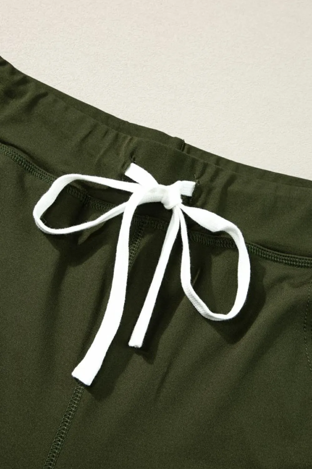 New Dear-Lover Drawstring Waist Pocketed Joggers Moss Green