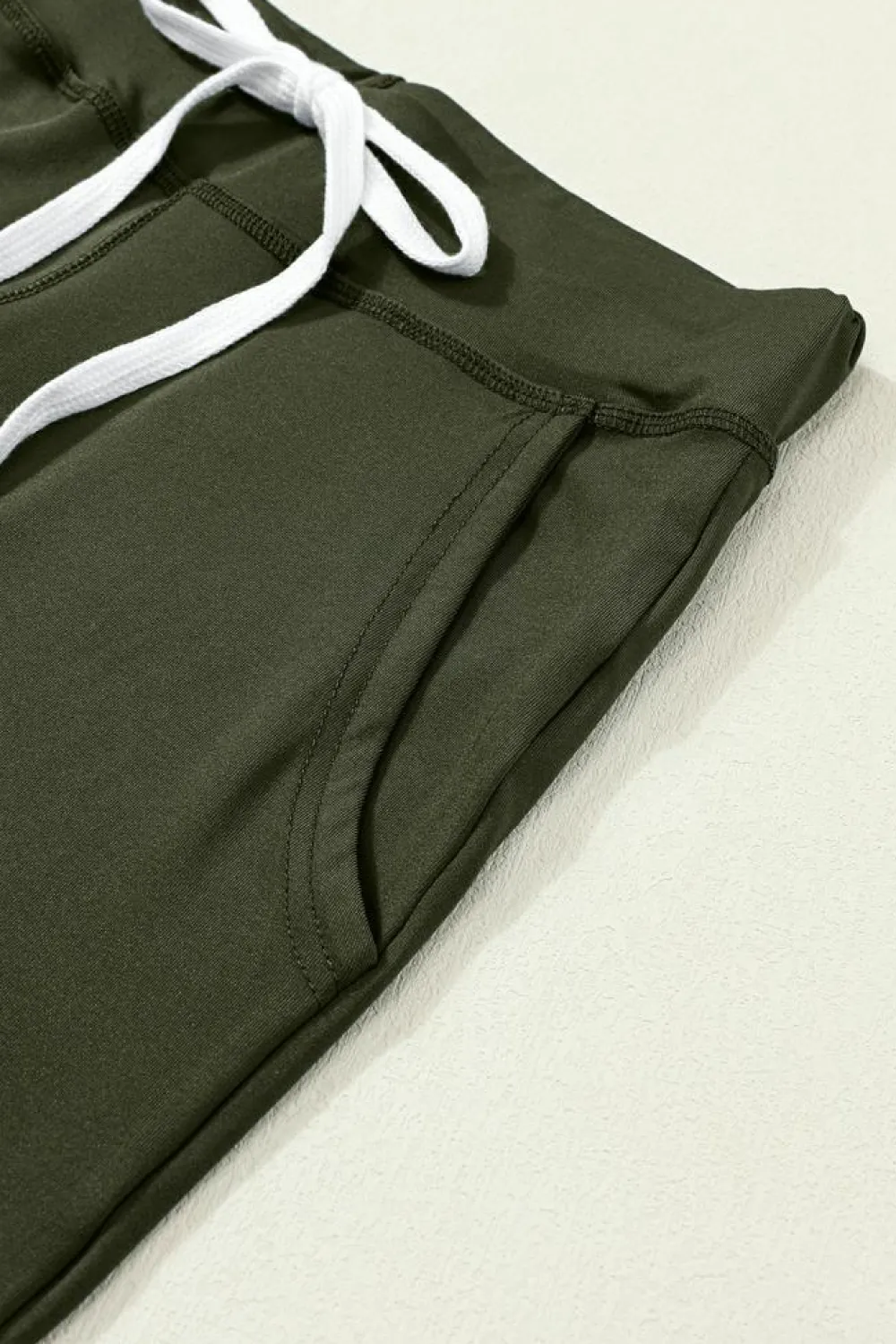 New Dear-Lover Drawstring Waist Pocketed Joggers Moss Green