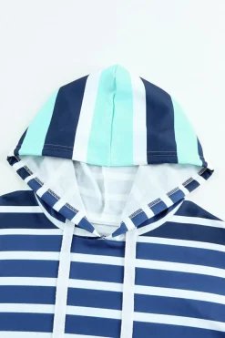 Fashion Dear-Lover Multi d Drawstring Long Sleeve Hoodie Stripe