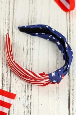 Outlet Dear-Lover American Flag Bow Knot Wide Headband Multicolor