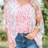 Best Dear-Lover Animal Floral Mix Print Cape Top Multicolor