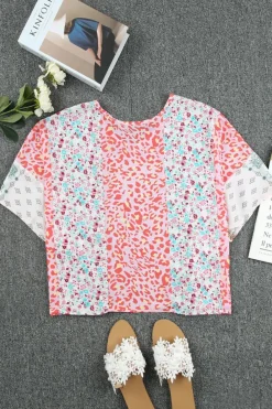 Best Dear-Lover Animal Floral Mix Print Cape Top Multicolor