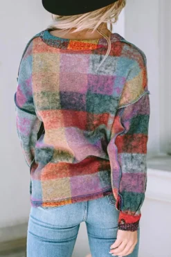 Hot Dear-Lover Brushed Checked Western Buttoned Jacket Multicolor