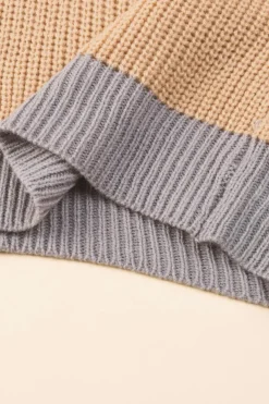Discount Dear-Lover Color Block Patchwork Baggy Sweater Multicolor