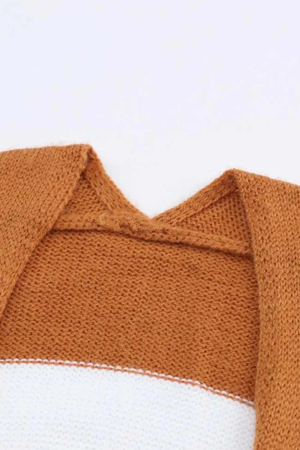 Hot Dear-Lover Colorblock Open Front Long Knit Cardigan Multicolor