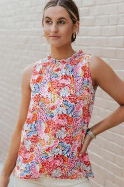 Fashion Dear-Lover Floral Print Relaxed Tank Top Multicolor