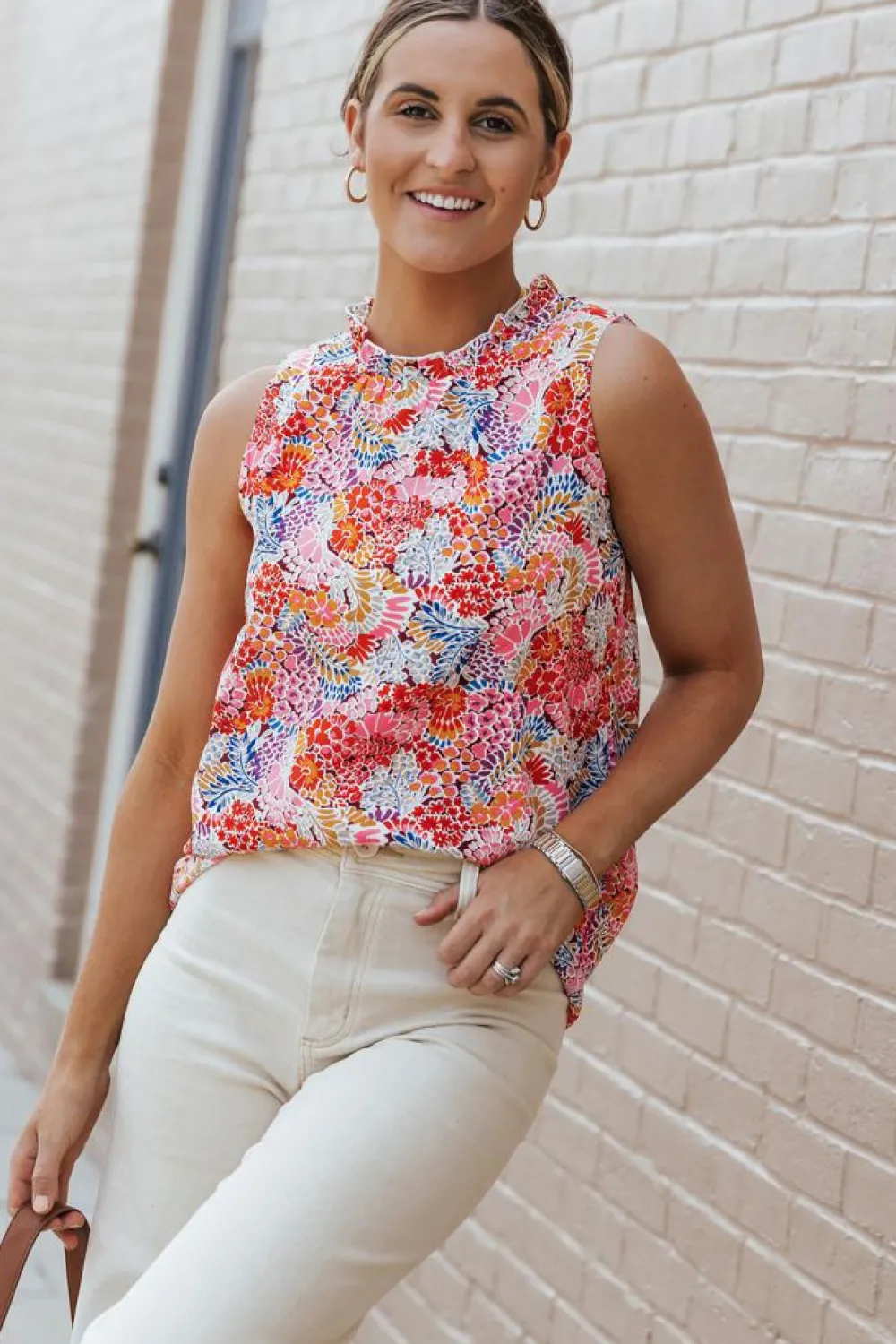 Fashion Dear-Lover Floral Print Relaxed Tank Top Multicolor