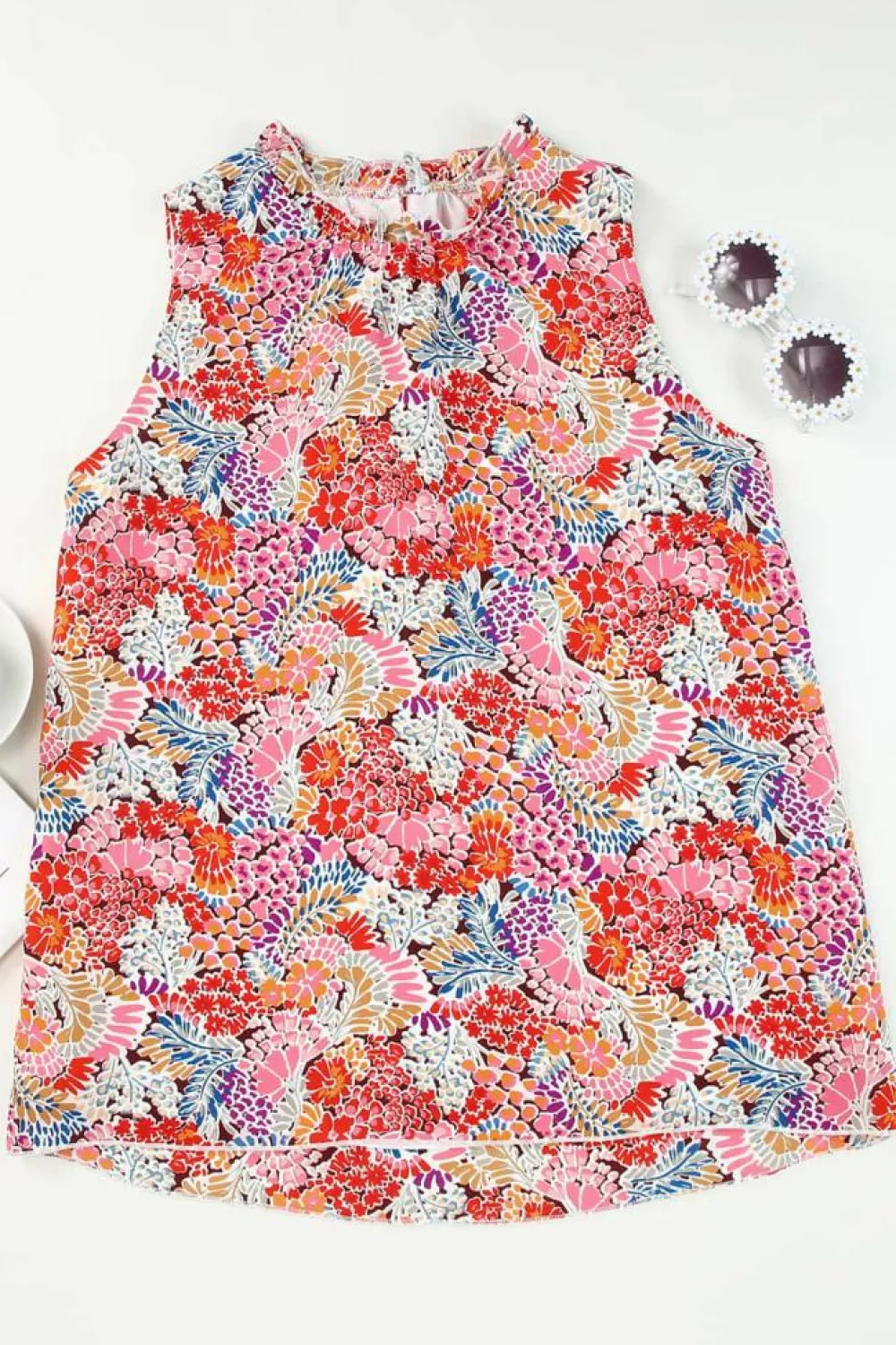 Fashion Dear-Lover Floral Print Relaxed Tank Top Multicolor