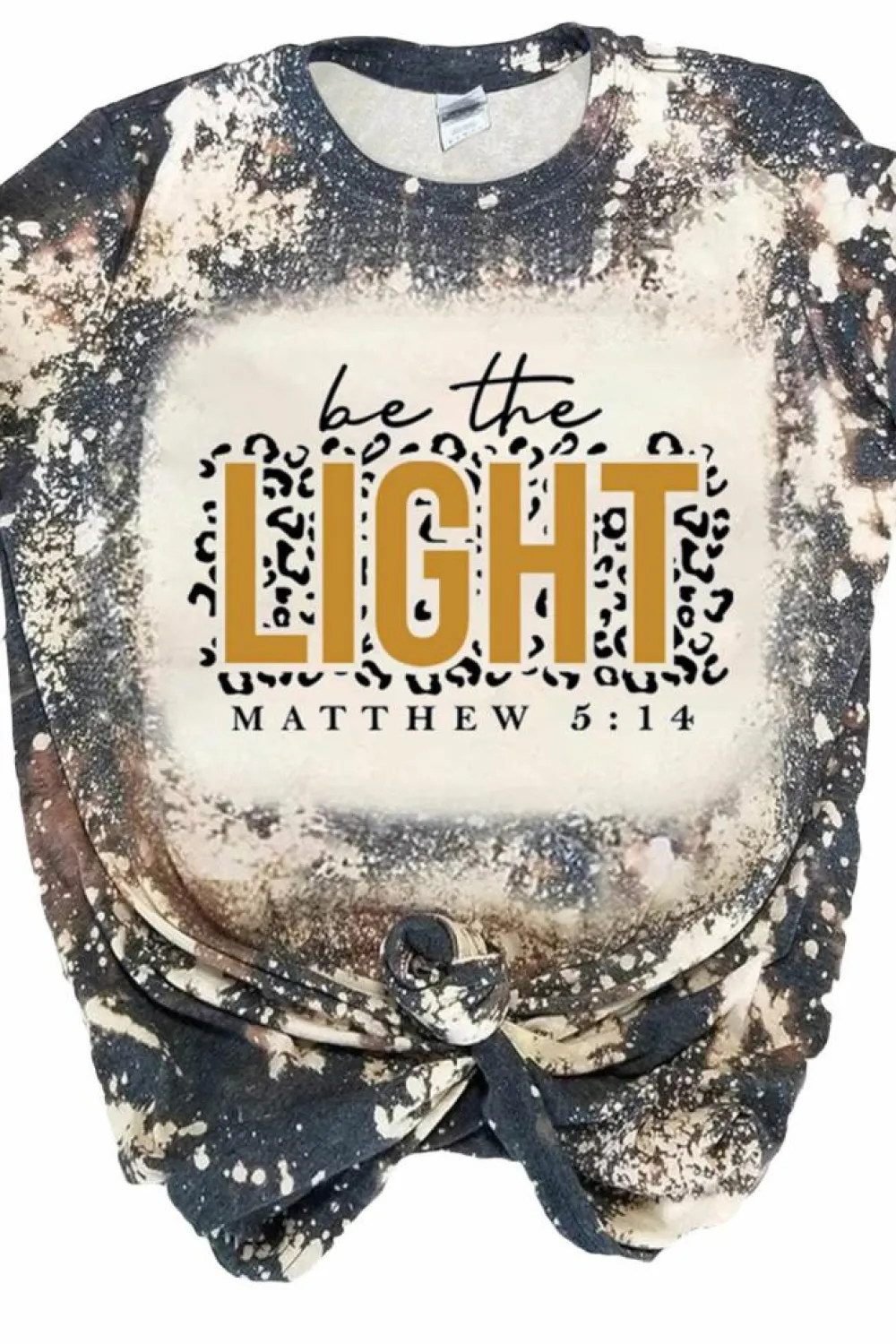 Clearance Dear-Lover LIGHT Letter Leopard Print Color Block Short Sleeve Top Multicolor