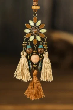 New Dear-Lover 3pcs Bohemian Retro Tasseled Pendant Necklace Multicolor