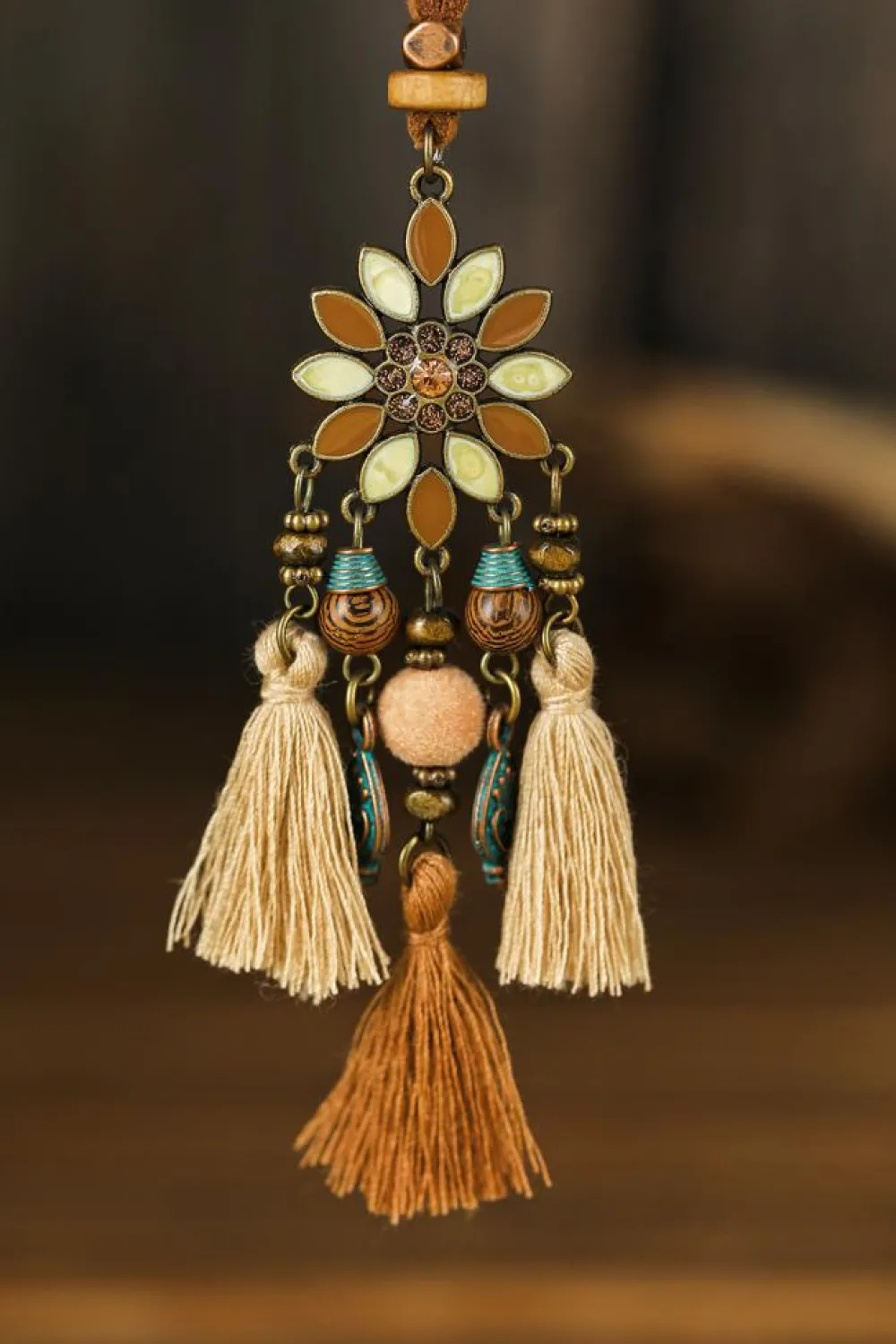 New Dear-Lover 3pcs Bohemian Retro Tasseled Pendant Necklace Multicolor