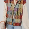 Hot Dear-Lover Plaid Print Side Pockets Zipped Loose Vest Multicolor