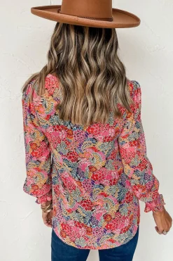 Outlet Dear-Lover Puff Sleeve Floral Blouse Multicolor
