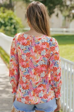 Outlet Dear-Lover Puff Sleeve Floral Blouse Multicolor