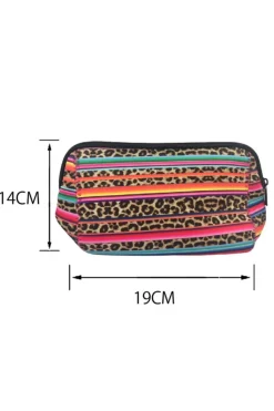 Online Dear-Lover Serape Leopard Make up Storage Bag 14*19CM Multicolor