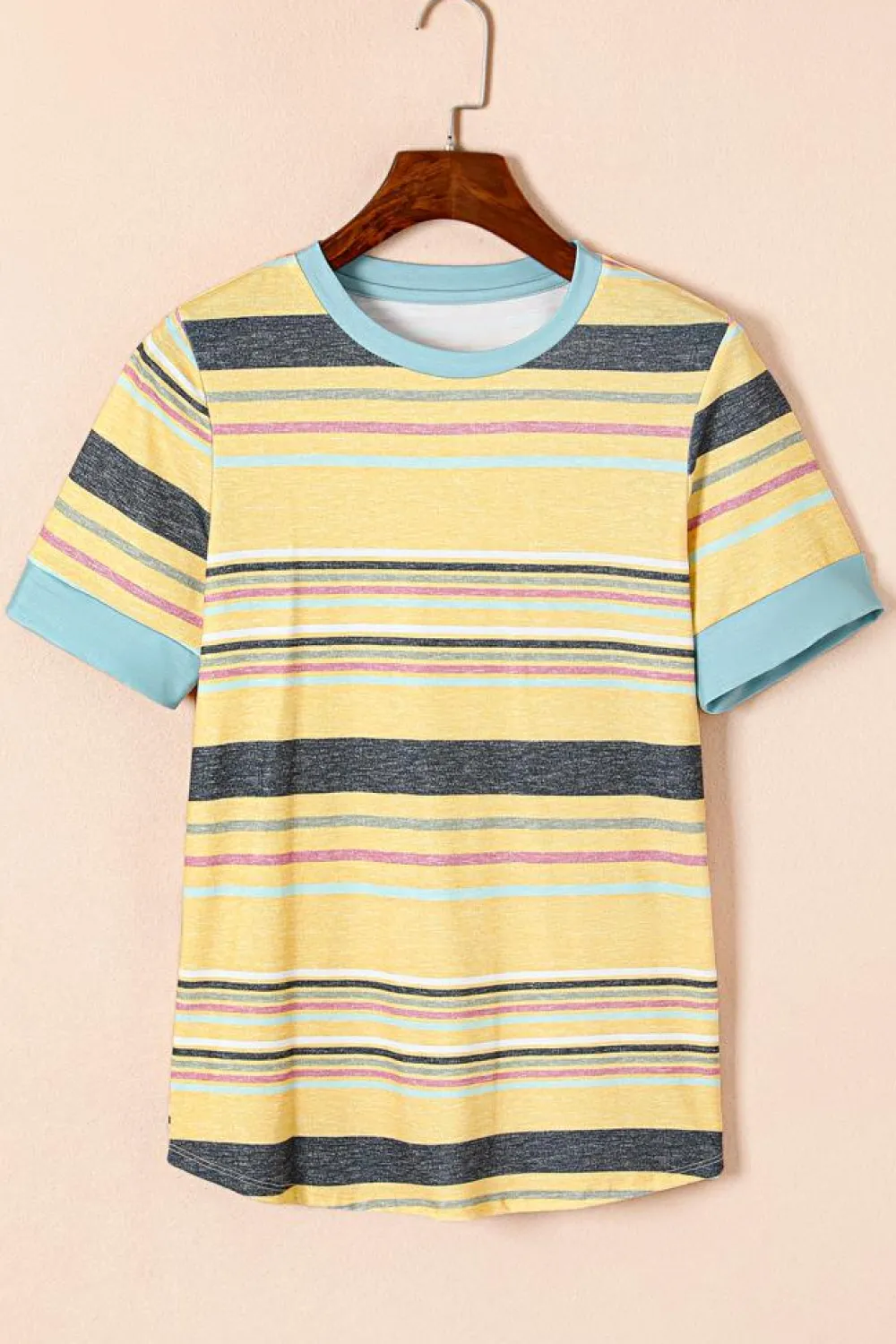 Sale Dear-Lover Multicolor s Crew Neck T Shirt Stripe