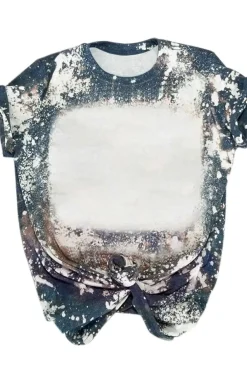 Online Dear-Lover Tie Dye Bleached Round Neck Short Sleeve T-shirt Multicolor