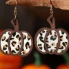 Clearance Dear-Lover Animal Print Pumpkin Shape Drop Earrings Multicolour
