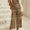 Outlet Dear-Lover Boho Floral Print Crossed Straps Ankle-length Jumpsuit Multicolour