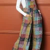 Online Dear-Lover Brushed Checkered Wide Leg Overalls Multicolour