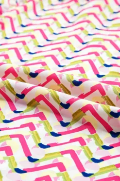 New Dear-Lover Chevron Print Ruffled Sleeve Blouse Multicolour