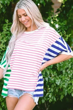 Outlet Dear-Lover Colorblock Patchwork Baggy T Shirt Multicolour