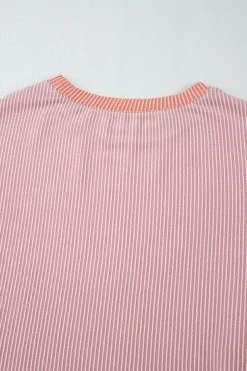 Hot Dear-Lover Corded Colorblock Patchwork Drop Shoulder Long Sleeve Top Multicolour